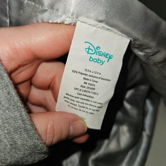 Disney Baby Mickey Mouse Rattle Lovey Plush Baby Toy Blue Gray Fleece Satin - Picture 6 of 6